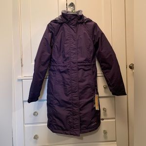 NWT Eddie Bauer Windfoil Stadium Parka Purple XSP water-repellant insulated